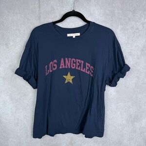 Xirena Cuff Short Sleeve Los Angeles Tee In Blue Women's Size M